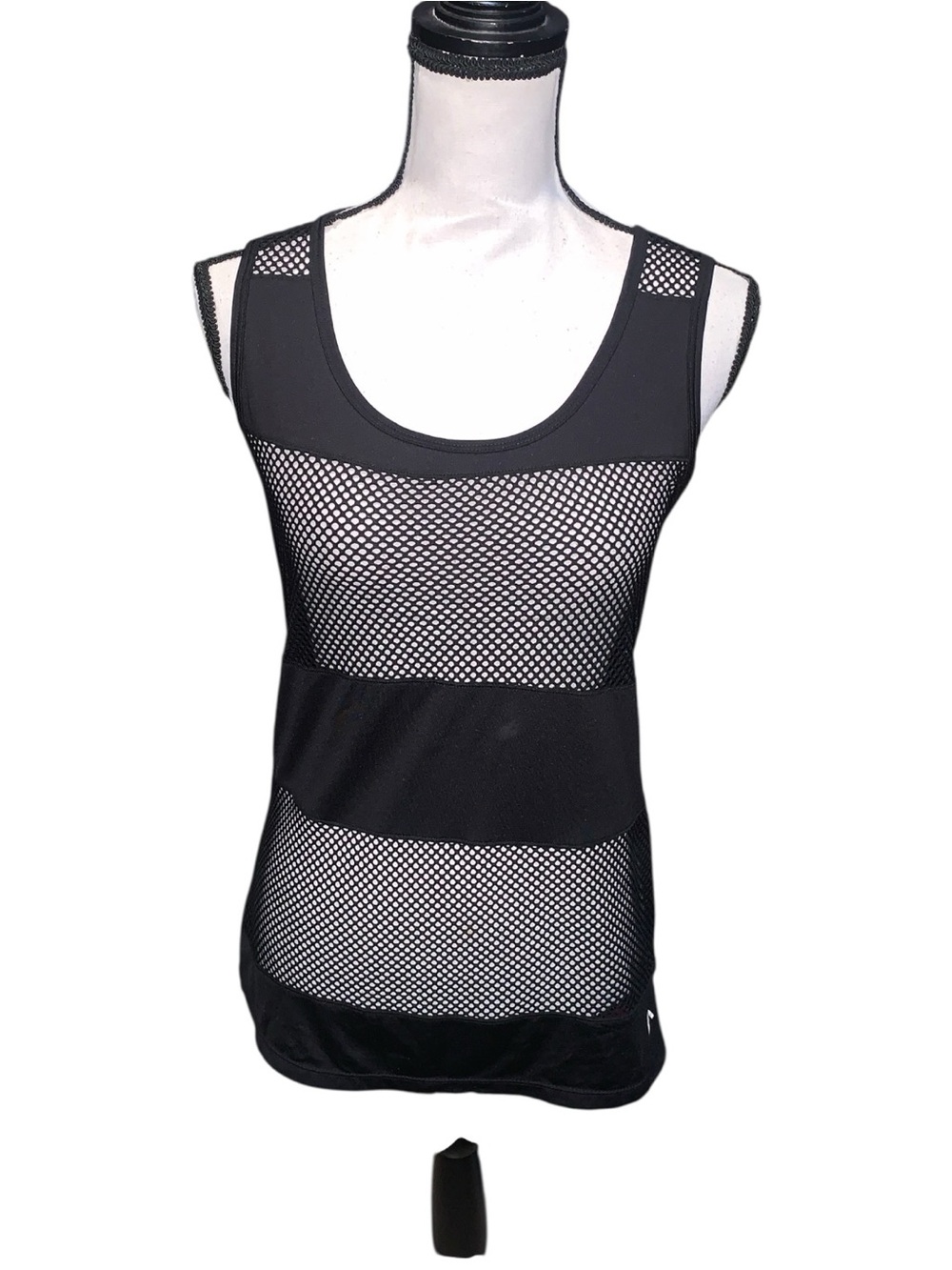 Head Black Mesh Panel Scoop Neck Tank Top